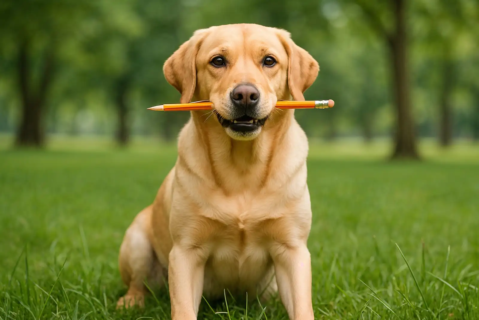The 3 to 5 Rule: A Simple Formula for Effective Dog Training - Zen Dog Canine Training Vancouver - The 3 to 5 Rule dog with a pencil ZenDogCanineTraining Vancouver The 3 to 5 Rule - A Dog with a pencil - Zen Dog Canine Training - Vancouver