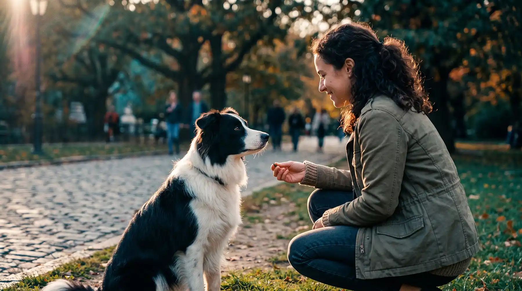 The Laws of Leadership: Food and Feet - Zen Dog Canine Training Vancouver - The Laws of Leadership Food and Feet 2 Dog calmly engaging with handler during positive reinforcement training.