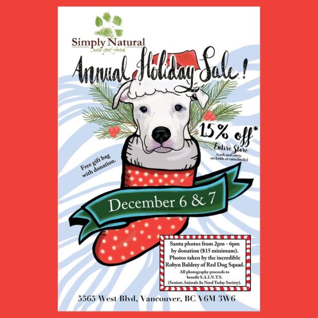 One of the best sales of the year! Bring your dog and get photos with Santa. Pictures taken from 2pm to 6pm each day. All proceeds go to SAINTS Rescue.